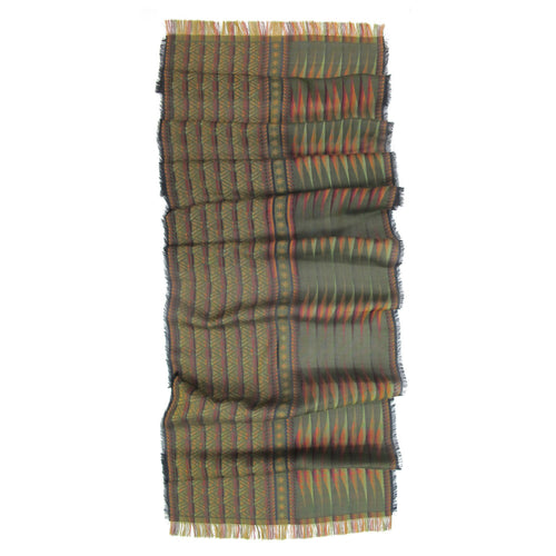 Écharpe midi coton soie multico kaki lune infini | EMPREINTES Paris - EMPREINTES Paris