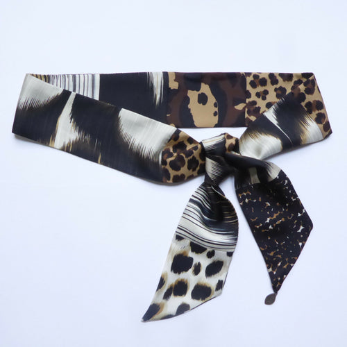 Bandeau soie- ethno chic noir- blanc | EMPREINTES Paris - EMPREINTES Paris