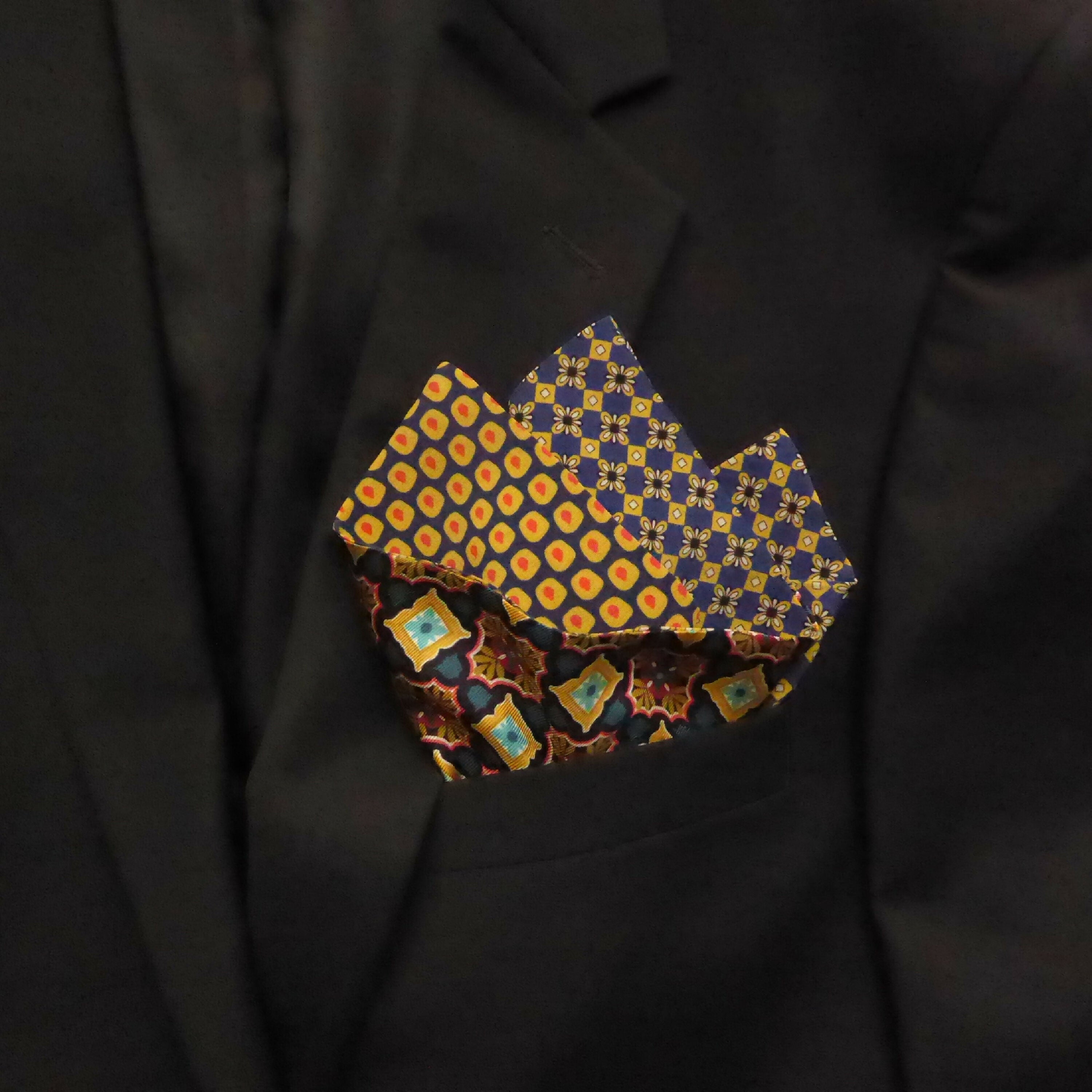 Pochette soie homme - Mosaique blue | EMPREINTES Paris