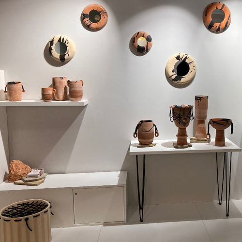 Miroir Terracotta en faience de toscane texturée - Taille M | EMPREINTES Paris - EMPREINTES Paris