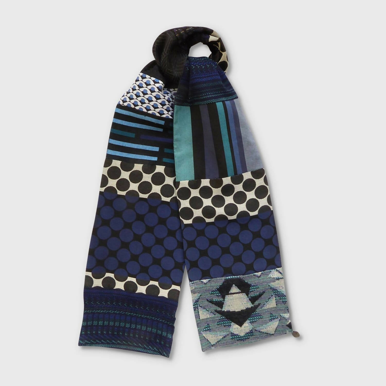 Écharpe intemporelle -Graphique bleu | EMPREINTES Paris