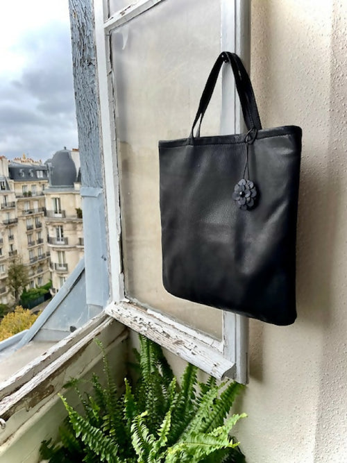 Petit bijou de sac en cuir orange et blanc | EMPREINTES Paris - EMPREINTES Paris