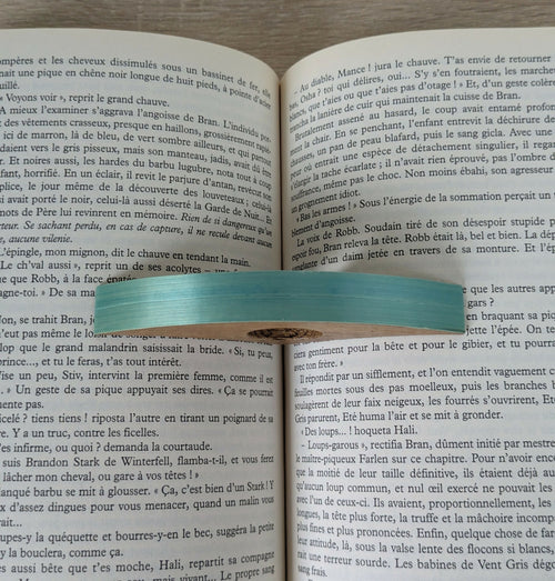 Bague de lecture avec Marqueterie de Paille Turquoise | EMPREINTES Paris - EMPREINTES Paris