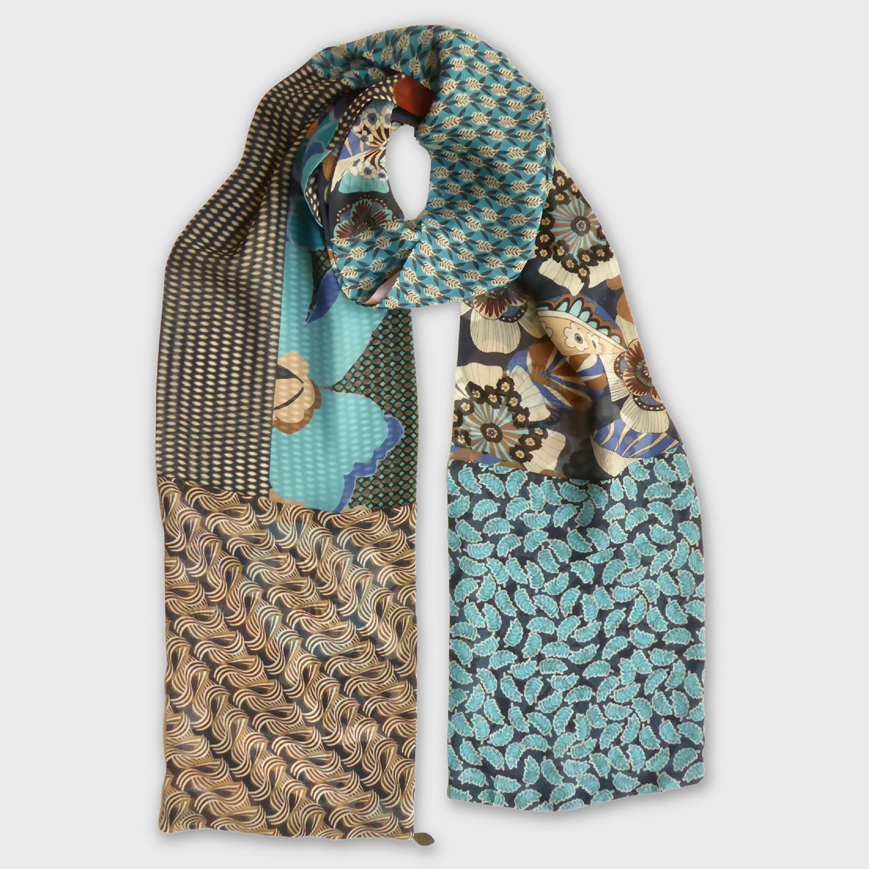 Foulard mix imprimés -bleu | EMPREINTES Paris