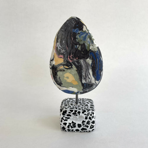 Sculpture femme enceinte nériage porcelaine multicolore 1 | EMPREINTES Paris - EMPREINTES Paris