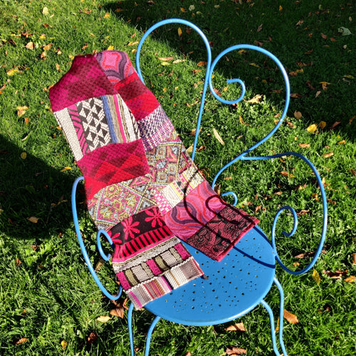 Écharpe hivernale -Multico fuchsia | EMPREINTES Paris - EMPREINTES Paris