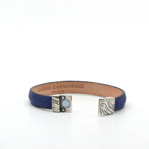 bracelet_en_galuchat_bleu_fermoir_sirena_sylvie_zarnowski copie | EMPREINTES Paris - EMPREINTES Paris