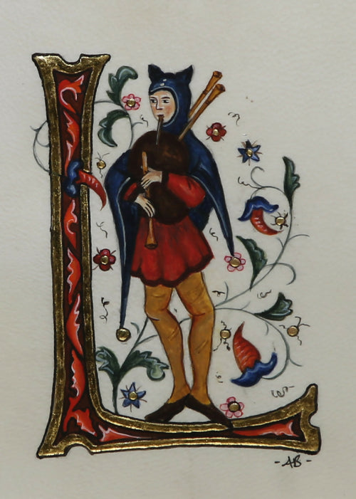 Enluminure Lettrine L (musicien) | EMPREINTES Paris - EMPREINTES Paris