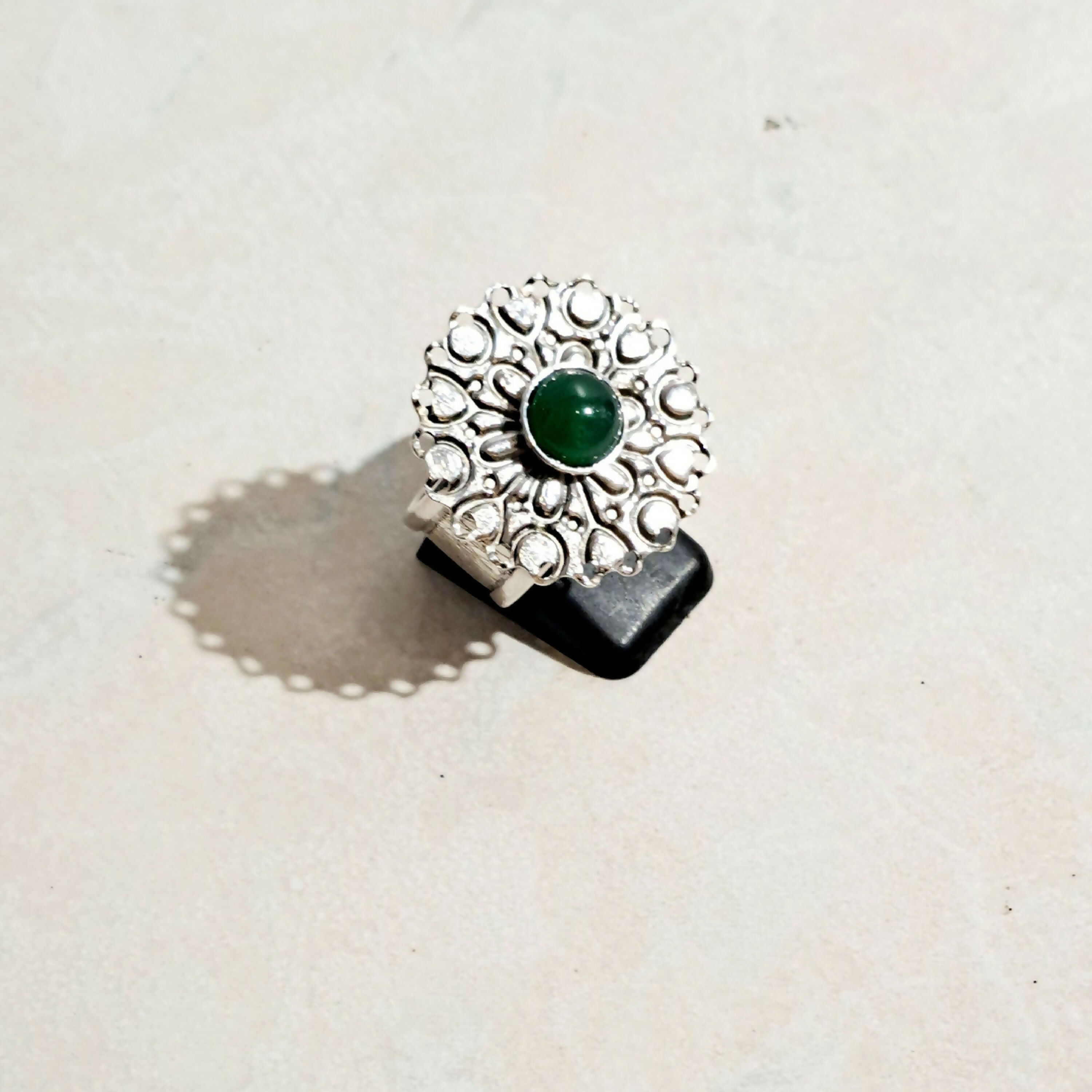 Bague argent agate verte | EMPREINTES Paris