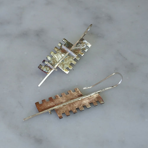 Boucles d’oreilles Argent et Bronze 75 | EMPREINTES Paris - EMPREINTES Paris