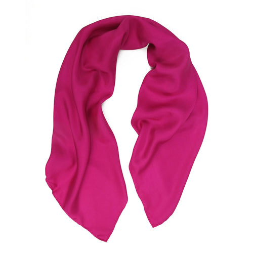 Carré 90 uni twill de soie rose fuchsia | EMPREINTES Paris - EMPREINTES Paris