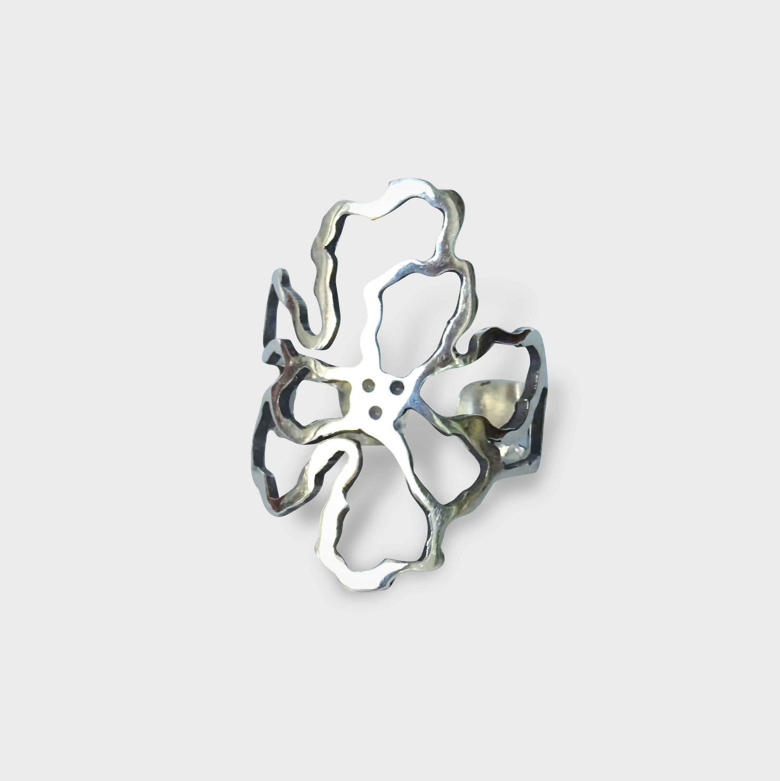 Bague argent ajourée florale Magnolia | EMPREINTES Paris