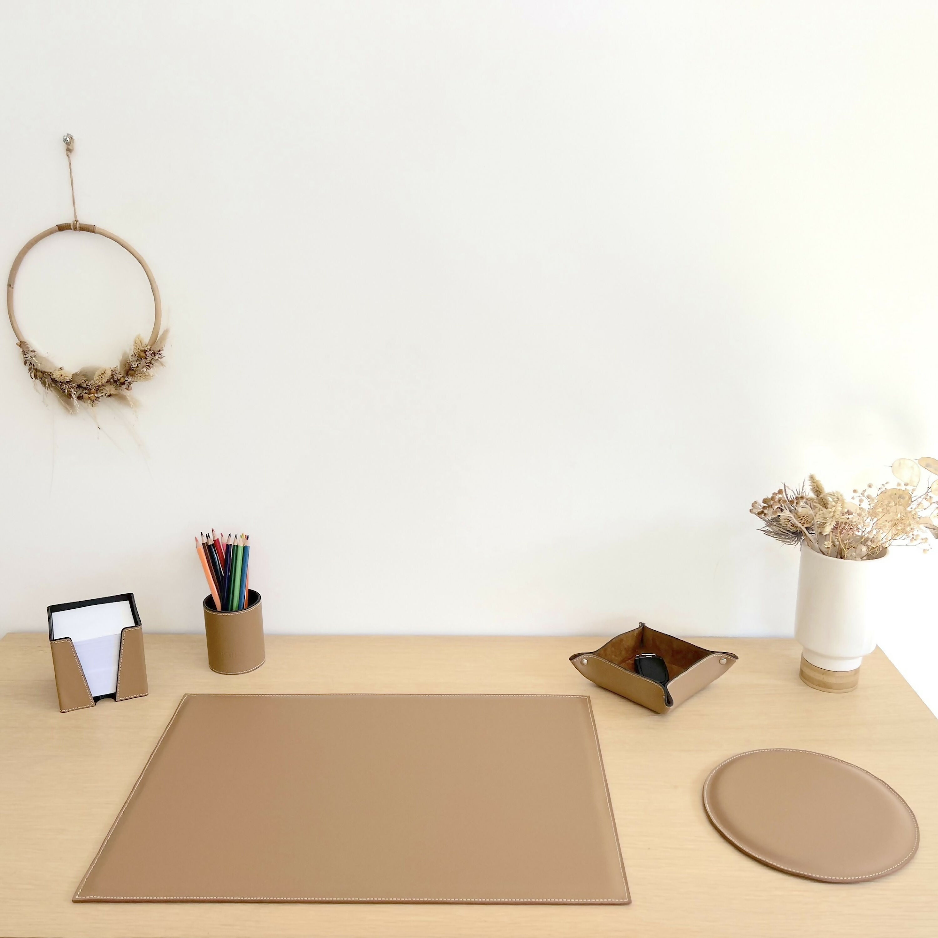 Cube papier cuir camel | EMPREINTES Paris