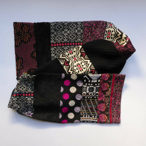 Écharpe hivernale - Graphique fuchsia | EMPREINTES Paris - EMPREINTES Paris