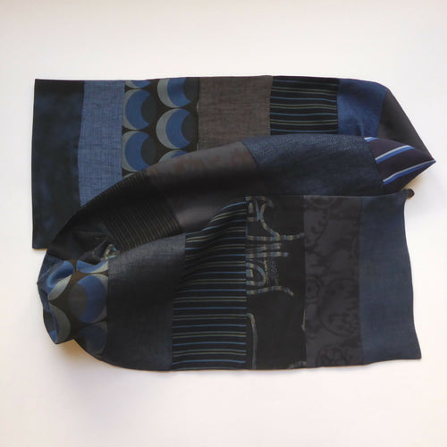 Écharpe intemporelle homme bleu - brun | EMPREINTES Paris - EMPREINTES Paris