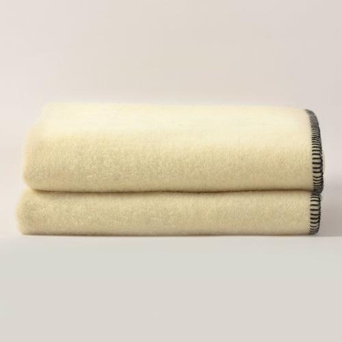 Plaid Haute Laine Naturelle finition orange | EMPREINTES Paris - EMPREINTES Paris