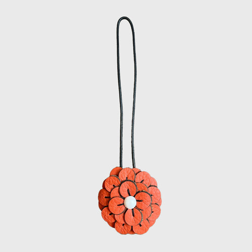 Petit bijou de sac en cuir orange et blanc | EMPREINTES Paris - EMPREINTES Paris