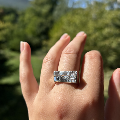 Chevalière texturée en argent | EMPREINTES Paris - EMPREINTES Paris