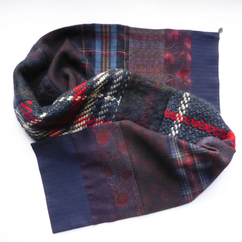 Écharpe hivernale homme- marine rouge | EMPREINTES Paris - EMPREINTES Paris