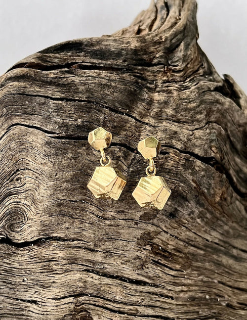 boucles_doreilles_pyrites_or_bazalte | EMPREINTES Paris - EMPREINTES Paris