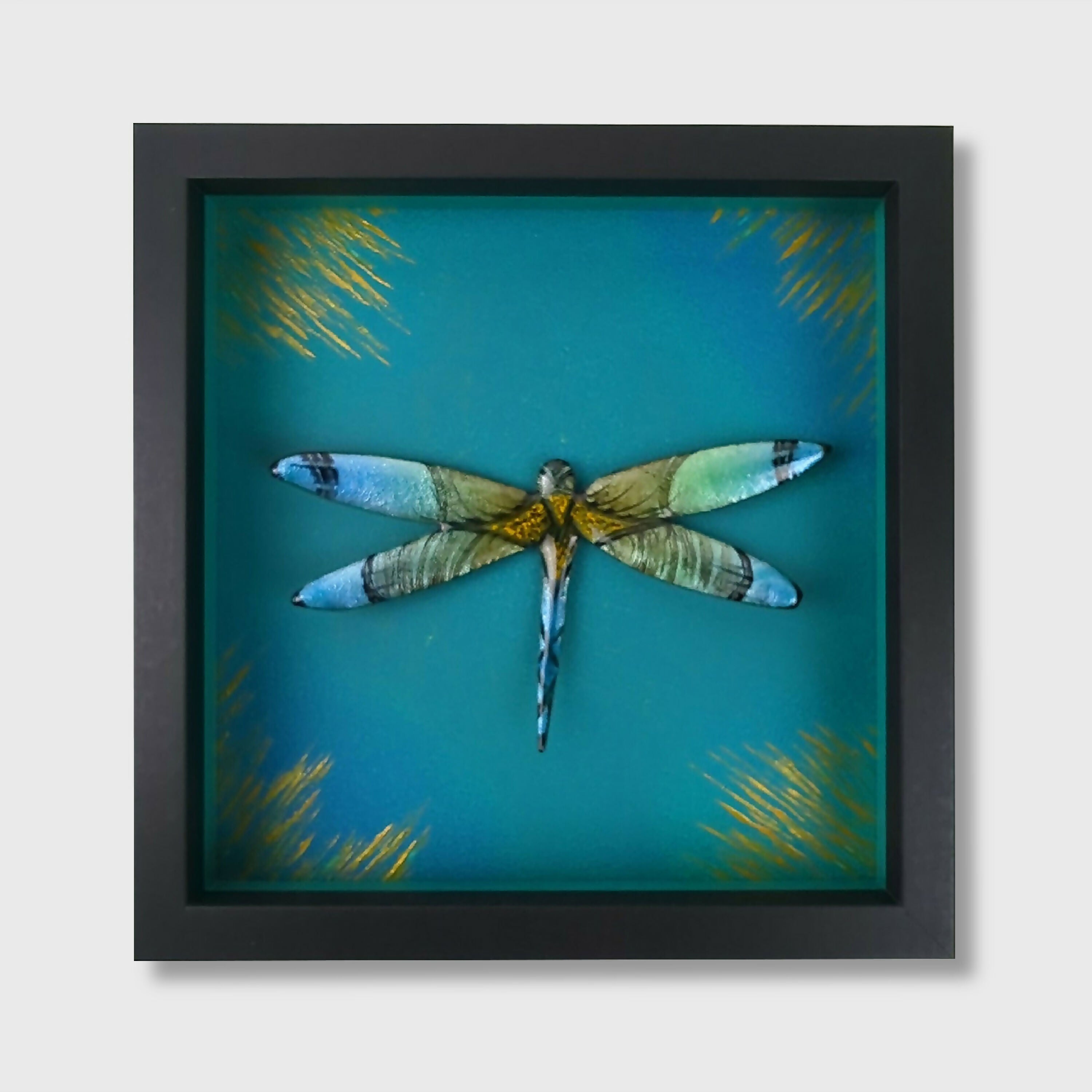 Tableau Libellule – Émail sur Cuivre et Feuille d’Argent | EMPREINTES Paris
