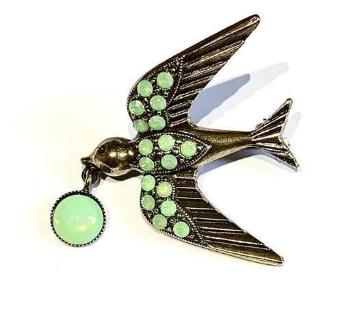 broche_hirondelle_vert_jade_zazou copie | EMPREINTES Paris - EMPREINTES Paris