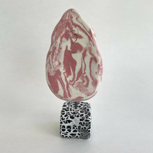 Sculpture femme enceinte nériage porcelaine blanc et rose 2 | EMPREINTES Paris - EMPREINTES Paris