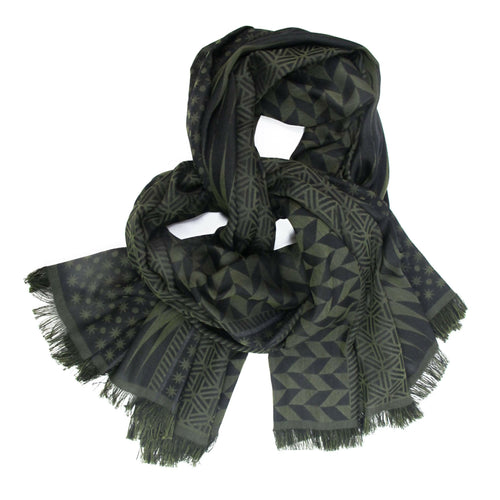 Écharpe Maxi Coton Soie Noir Kaki PLANETARIUM | EMPREINTES Paris - EMPREINTES Paris