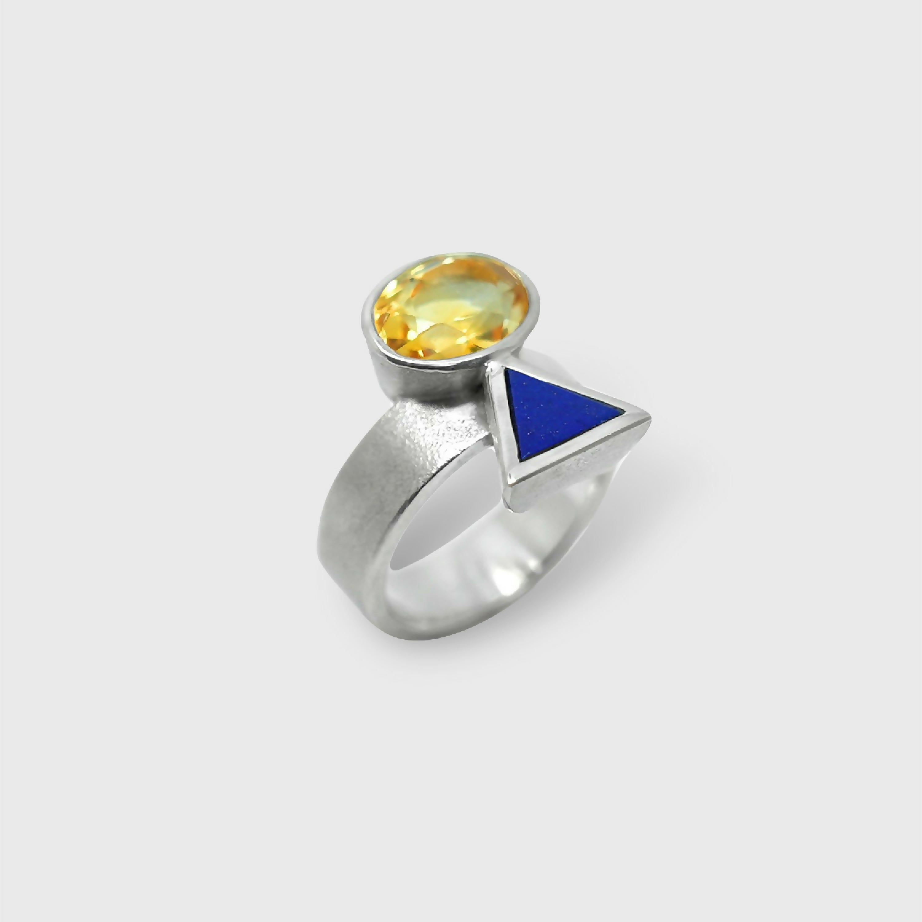 Bague Cairn Argent, Lapis lazuli et Citrine | EMPREINTES Paris