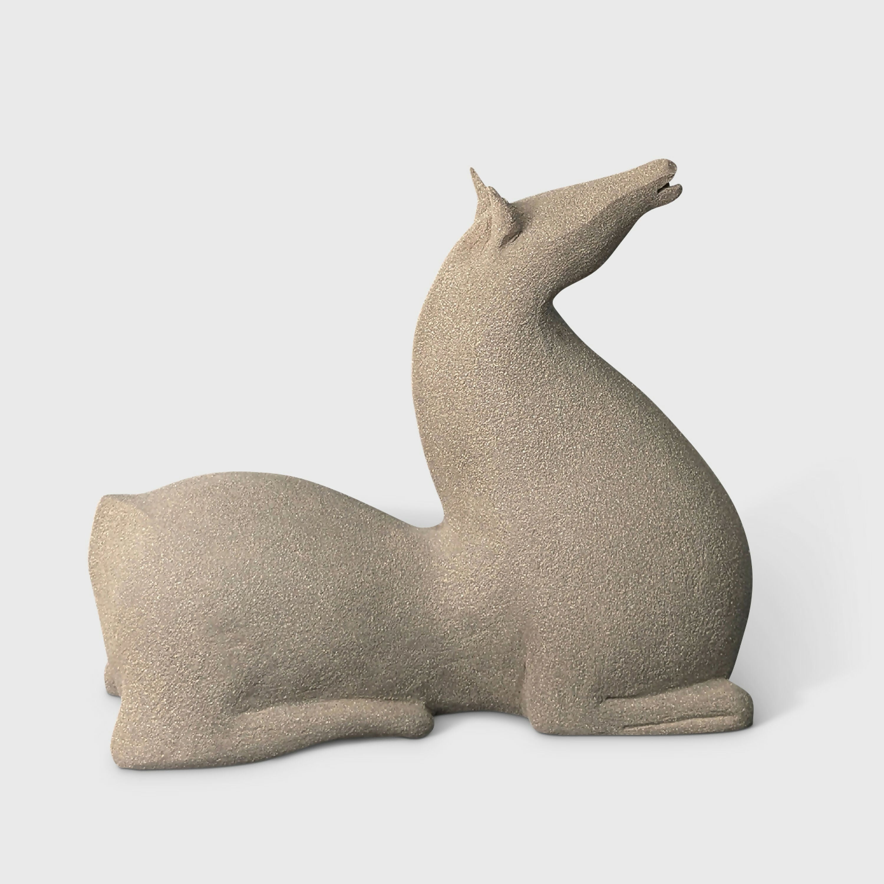 Sculpture Cheval Assis Gris Collection Singing | EMPREINTES Paris