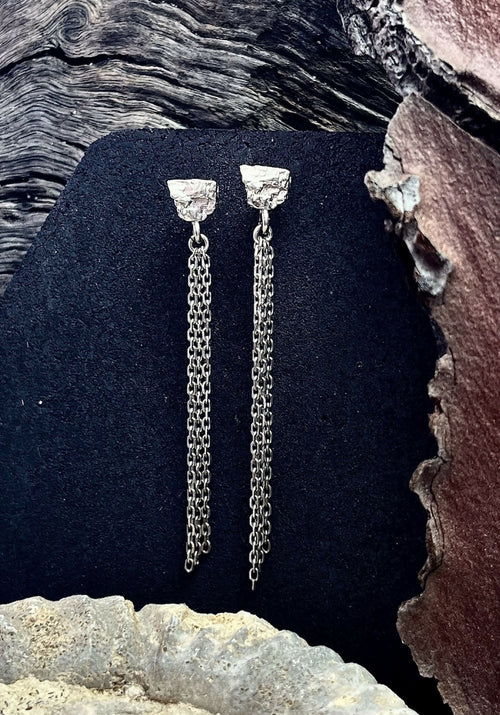 Boucles d’oreilles Galène chaines Argent | EMPREINTES Paris - EMPREINTES Paris