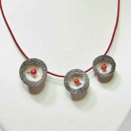Collier Miro Coupelle rouge | EMPREINTES Paris - EMPREINTES Paris