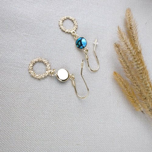 Boucles d'oreilles Tournesols en émail et plaqué or | EMPREINTES Paris - EMPREINTES Paris