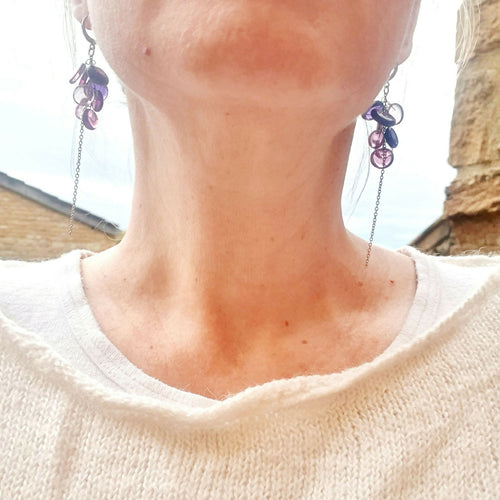 Boucles d'oreilles grappe en verre de Murano- 4 Coloris au choix | EMPREINTES Paris - EMPREINTES Paris