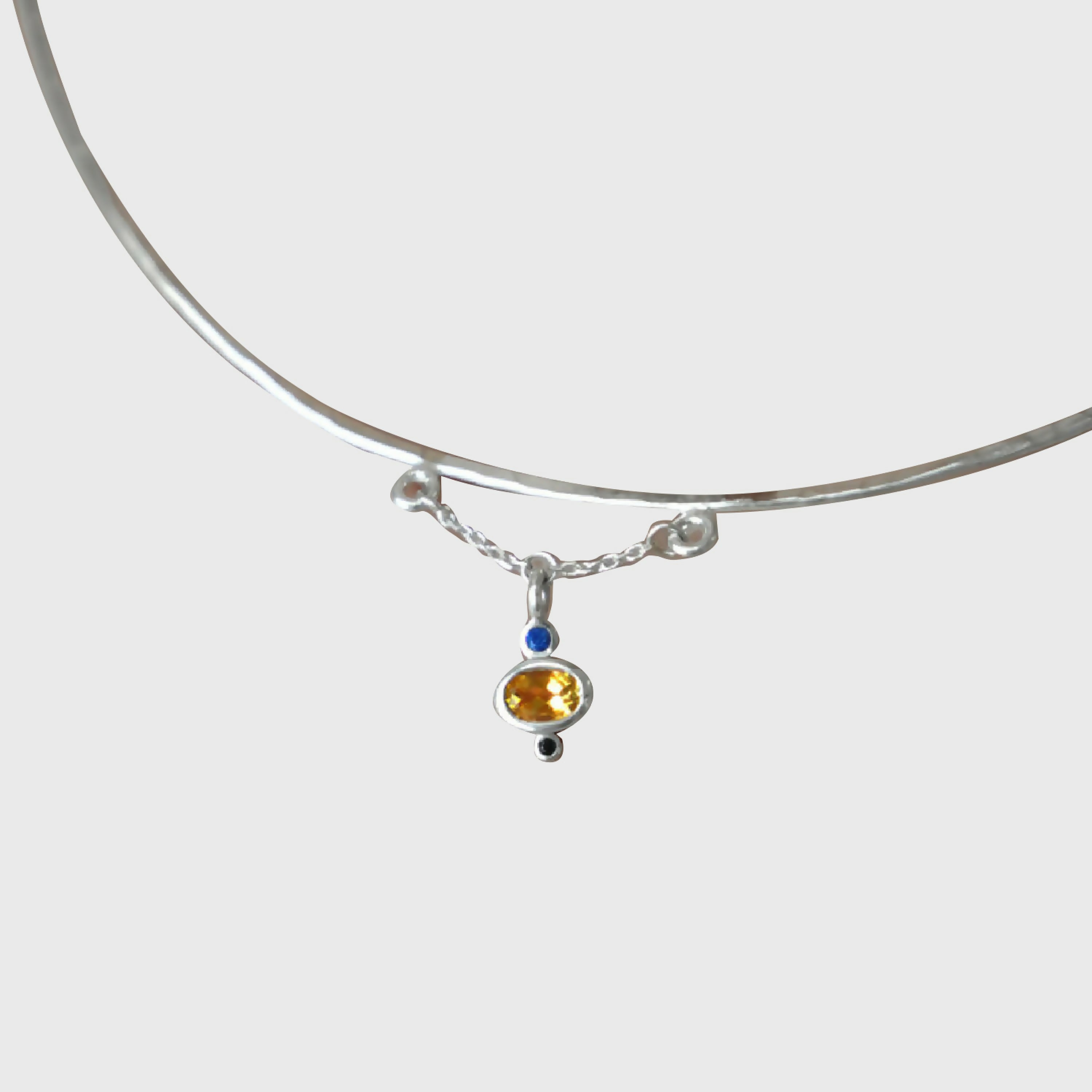 Collier Cairn Argent et pierres fines 2 | EMPREINTES Paris