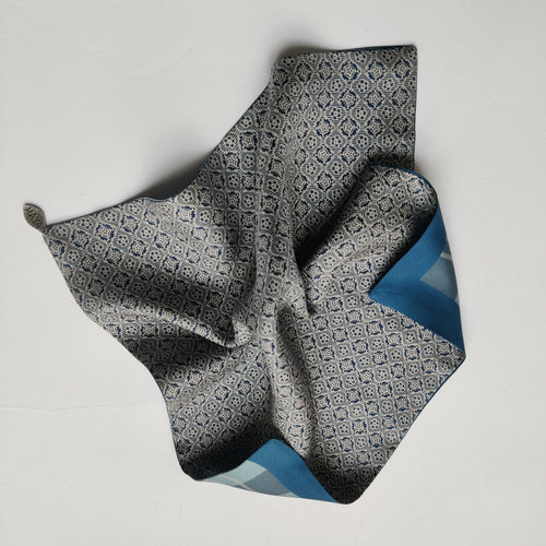 Pochette soie homme - check blue | EMPREINTES Paris - EMPREINTES Paris