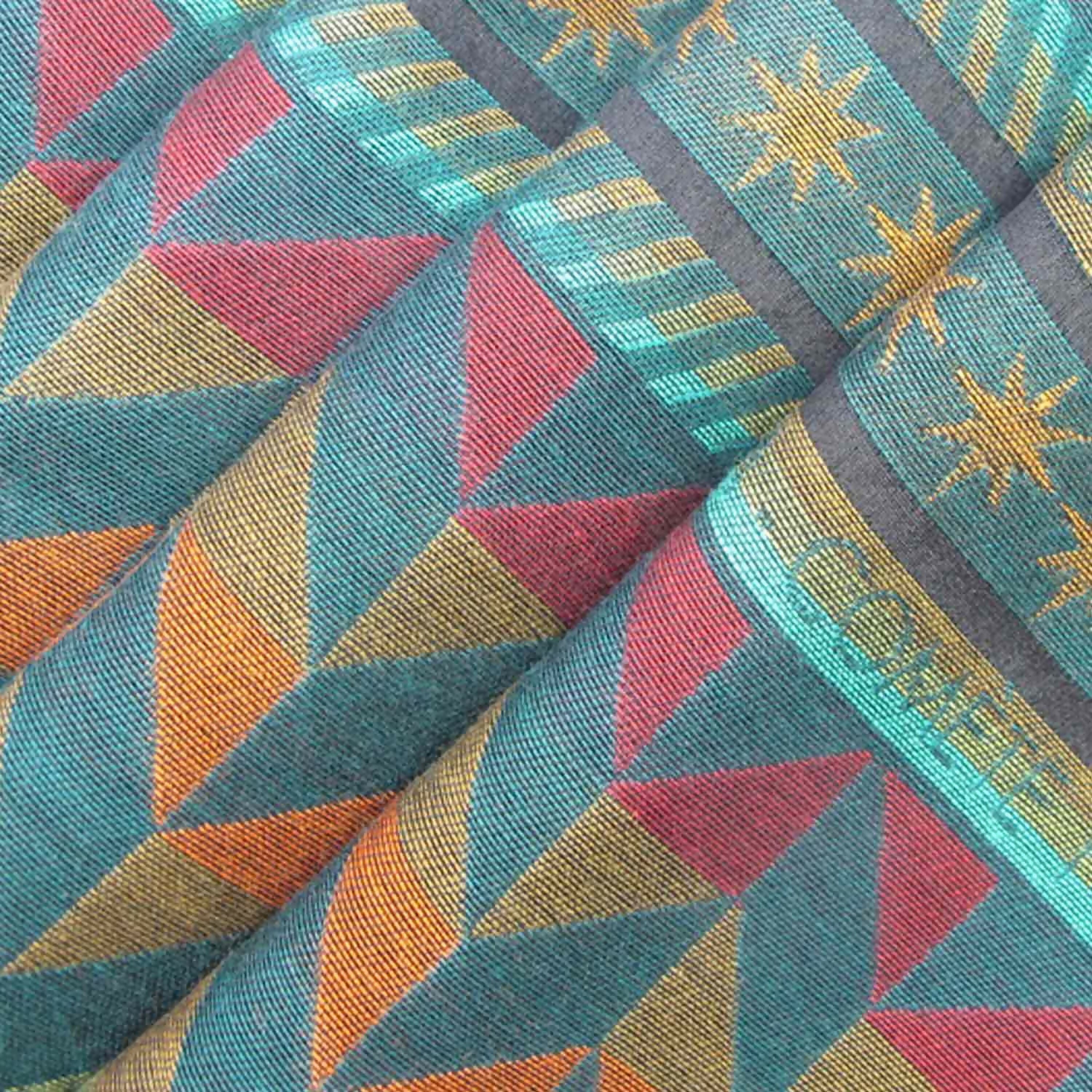 Écharpe étroite coton soie forêt multico comète | EMPREINTES Paris