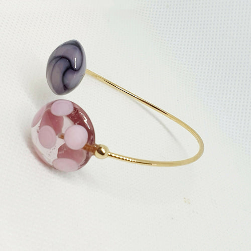 Bracelet jonc en verre rose et violet | EMPREINTES Paris - EMPREINTES Paris