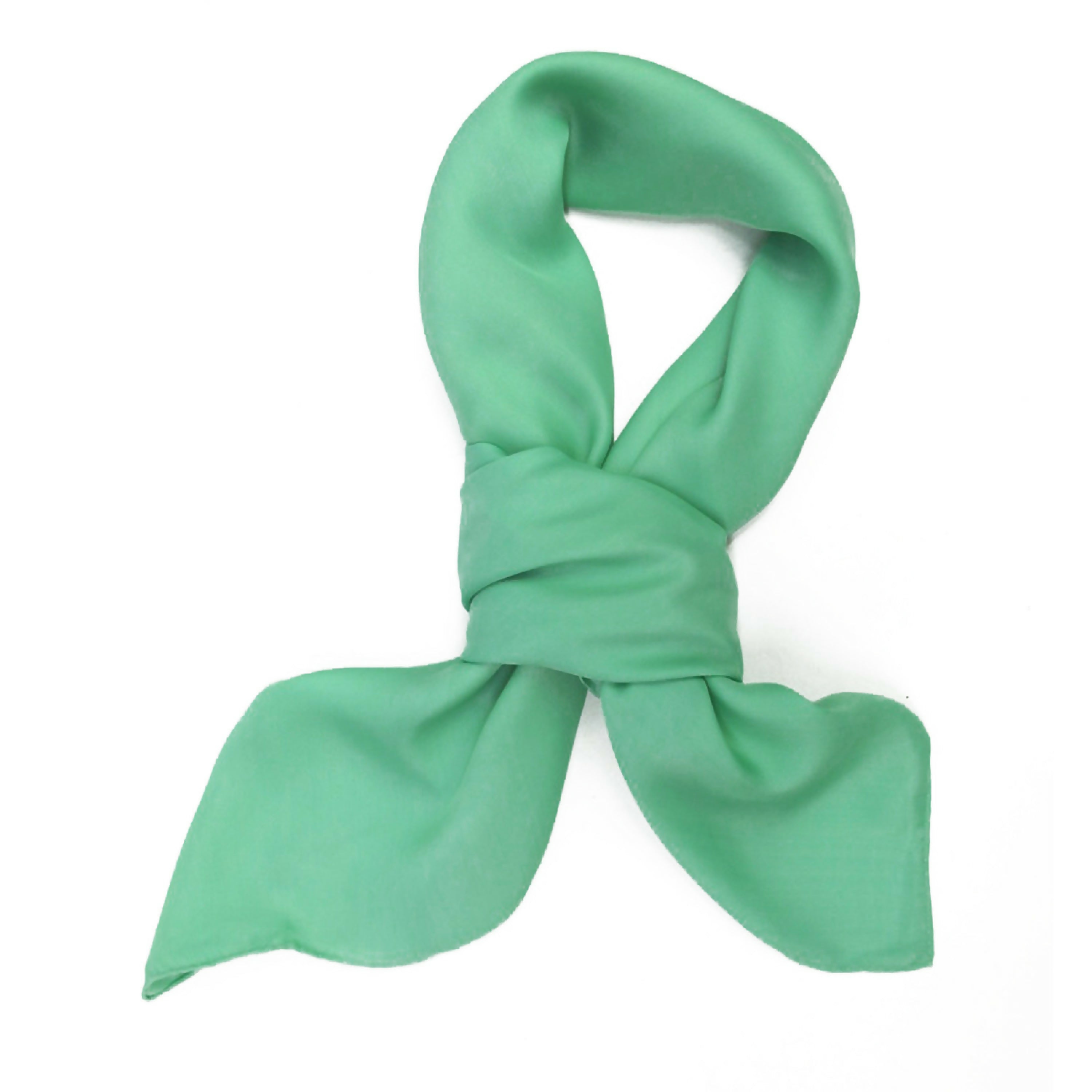 Carré 90 uni twill de soie vert menthol | EMPREINTES Paris