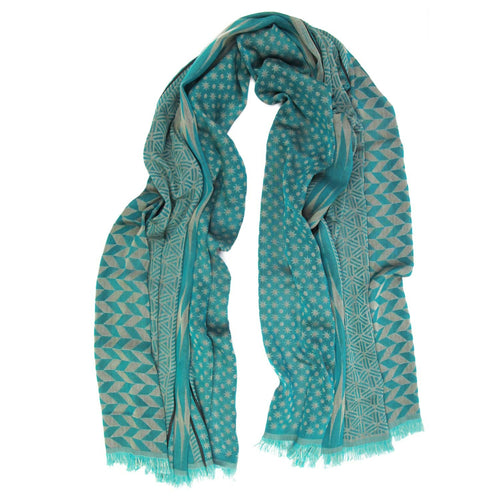 Écharpe Maxi Coton Soie Menthol Céladon PLANETARIUM | EMPREINTES Paris - EMPREINTES Paris