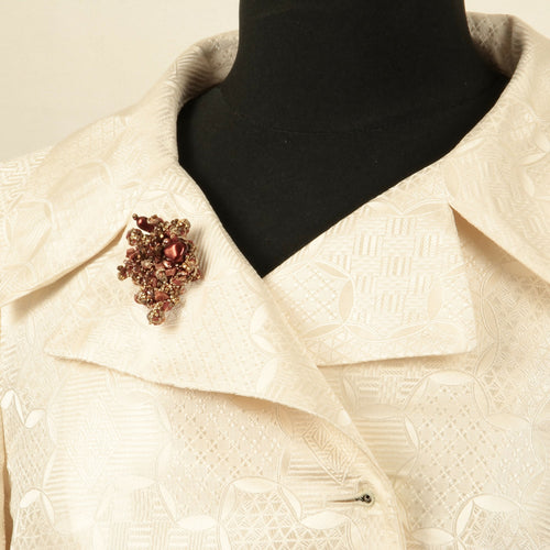 Broche Baroque rouge - Sculpture textile à porter | EMPREINTES Paris - EMPREINTES Paris