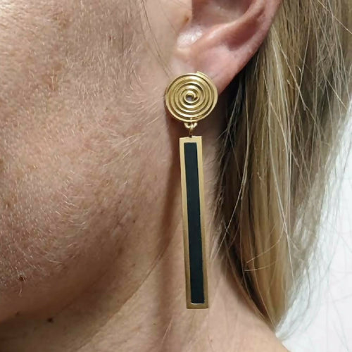 Boucles d'oreilles Klimty bois d'ébène argent ou dorées | EMPREINTES Paris - EMPREINTES Paris