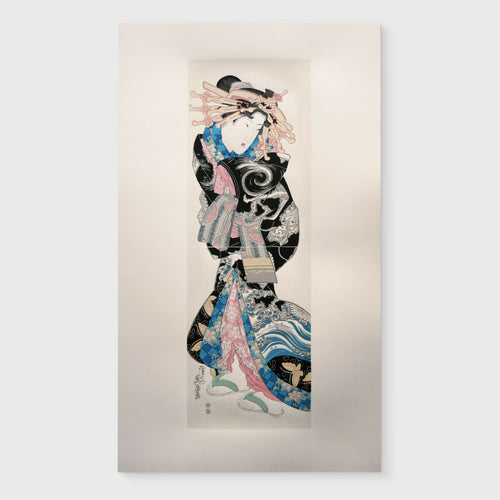 Kesai Eisen : Portrait d'une oiran - Sérigraphie - Coloris au choix | EMPREINTES Paris - EMPREINTES Paris