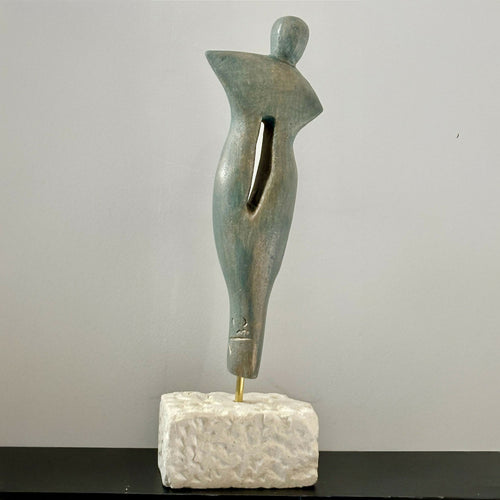 Figurine 3 en pierre calcaire de Crazannes, patiné bronze vert | EMPREINTES Paris - EMPREINTES Paris