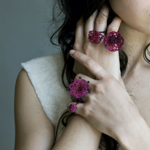 Bague en soie Trèfle rouge | EMPREINTES Paris - EMPREINTES Paris