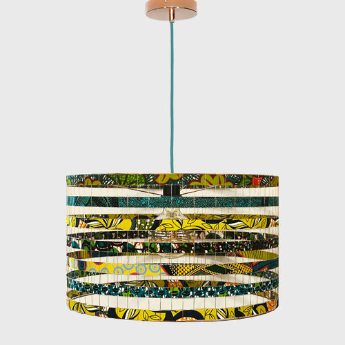 Suspension MÉGAWAX ø55cm turquoise jaune | EMPREINTES Paris - EMPREINTES Paris