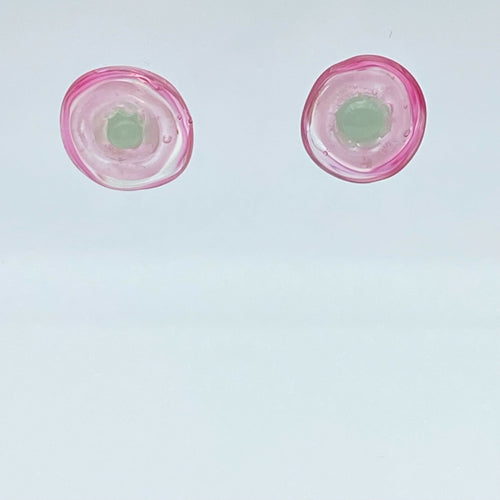 boucles_doreilles_puces_en_verre_vertes_et_roses_lathoumetie_helene copie | EMPREINTES Paris - EMPREINTES Paris