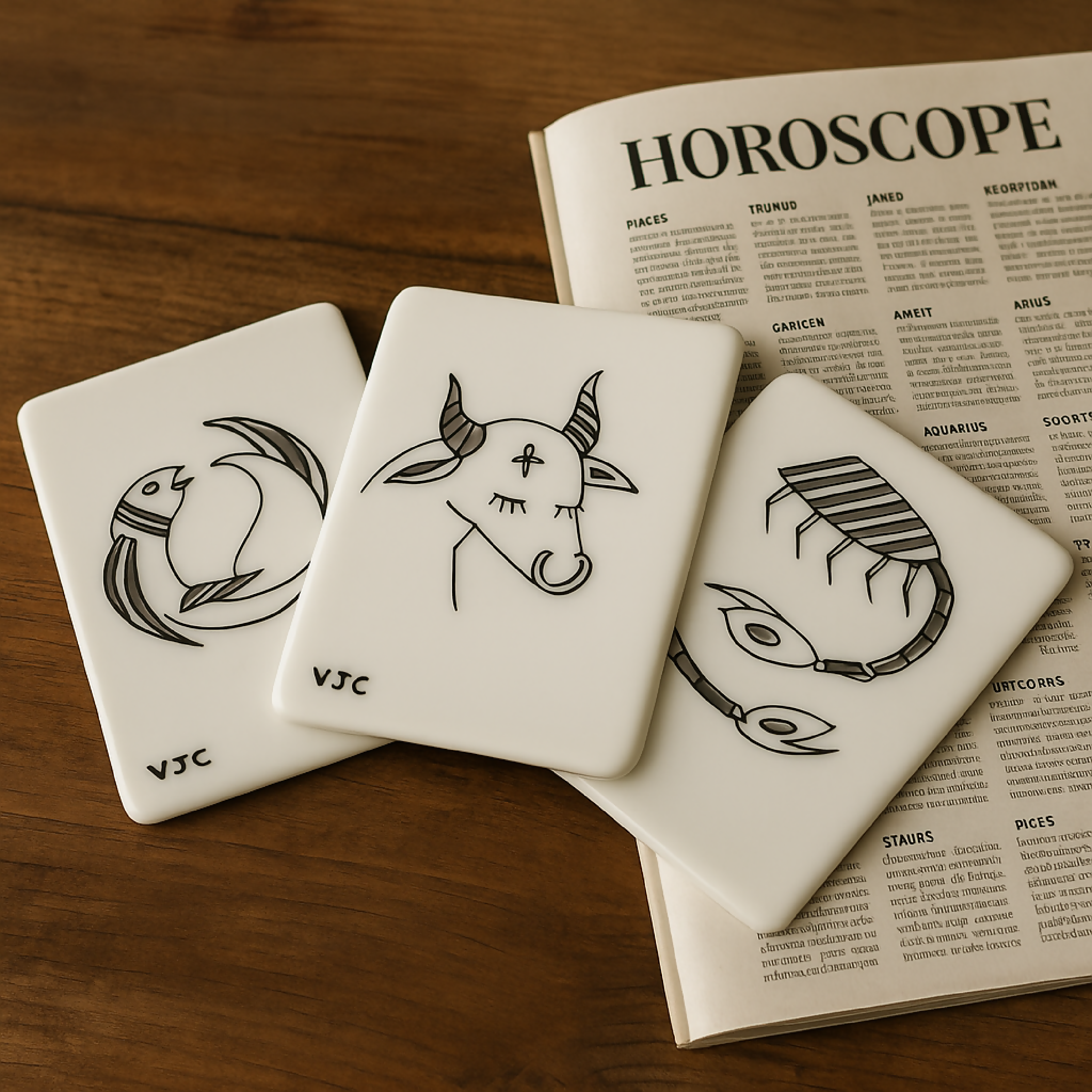 Carte du zodiaque en Porcelaine Poisson | EMPREINTES Paris