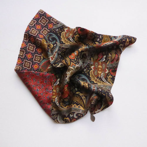 Pochette soie homme - cachemire flower black | EMPREINTES Paris - EMPREINTES Paris