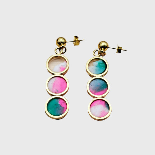 Boucles d'oreilles 3 ronds résine | EMPREINTES Paris - EMPREINTES Paris